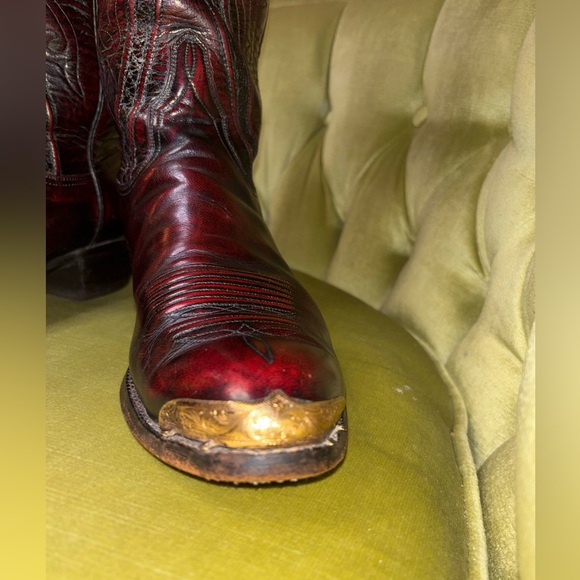 Mens Size 9.5 E  Lucchese Classics Black Cherry L6630 USA Cowboy Boots sold 3/13 - Picture 6 of 10